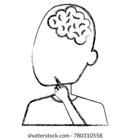 brain storming with human profile