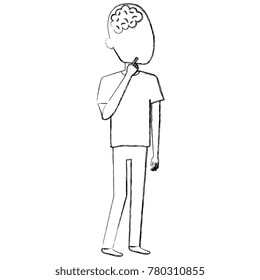 brain storming with human profile