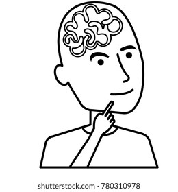 brain storming with human profile
