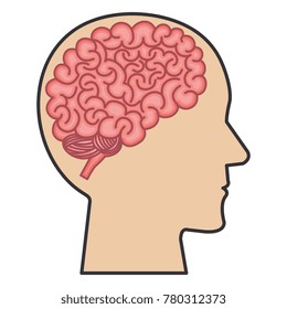 brain storming with human profile