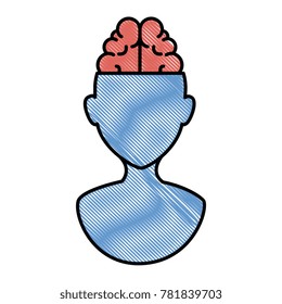 brain storming with human profile