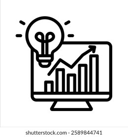 Brain Storming Line Vector Illustration On White Background.