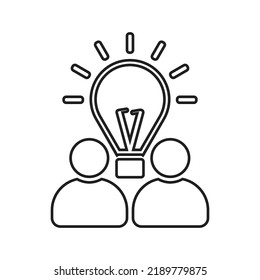 Brain storming outline icon. Line art vector.