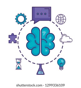 brain storming with set business icons