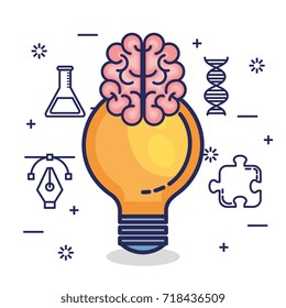 brain storming set icons