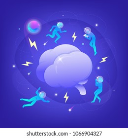 Brain storming silhouettes