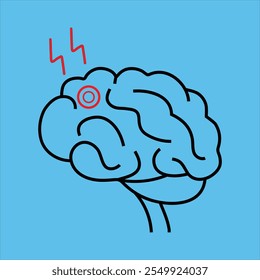 brain stroke line icon ,Knowledge Vector Line Icon - Simple Thin Line Icon, Premium Quality Design Element