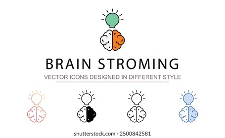 Cerebro Stroming diseño de icono con fondo blanco Ilustración de stock