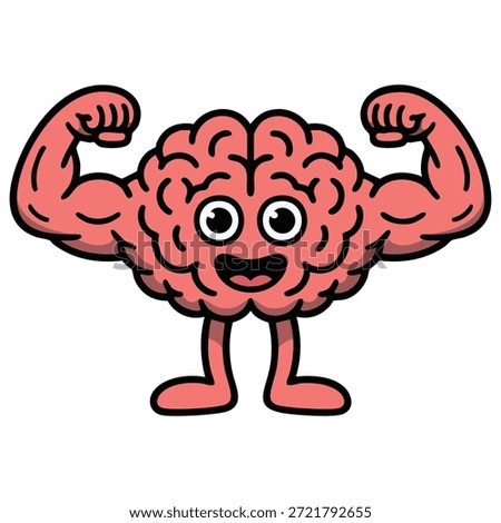 Brain with strong biceps for extreme intelligence concept