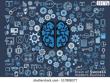 Brain of Success modern Business design Idea and Concept Vector illustration  with icon.