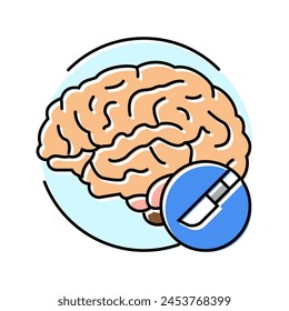 brain surgery color icon vector. brain surgery sign. isolated symbol illustration