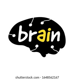 brain symbol and artificial intelligence concept. brain logo