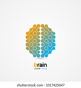 Brain symbol. Cells style. Icon. Creative mind. Vector illustration