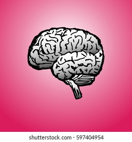 Brain symbol doodle vector