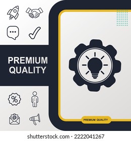 Gehirnsymbol und Grafikelement mit Gangsatz. Modernes Design.