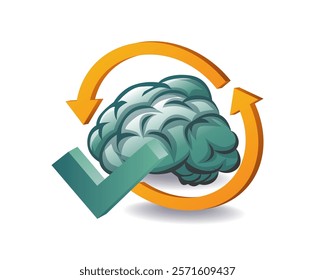 The brain symbol of human intelligence concept illustration