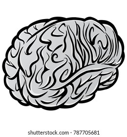 Brain Symbol Illustration - A vector cartoon illustration of a Brain Symbol.