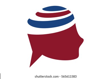 The Brain Symbol. Many business areas of the brain used for visual.