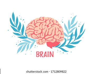 Brain. Symbol of mind and intellect. Human organ and anatomy.