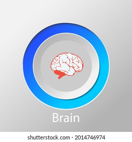 brain symbol on the white background.