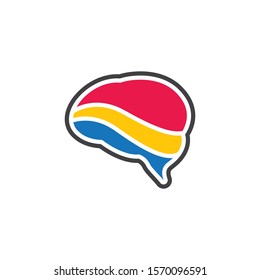 Brain symbol vector icon illustration
