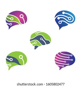 Brain symbol vector icon illustration