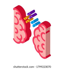 brain synchronization icon vector. isometric brain synchronization sign. color isolated symbol illustration