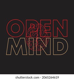 Brain t shirt design, open mind, human, brain design, mind