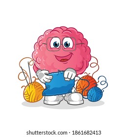 brain tailor mascot. cartoon vector