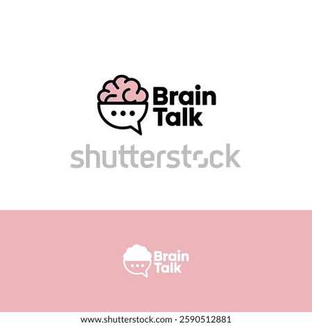 Brain talk logo design template