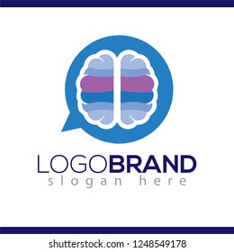 Brain talk message logo icon vector