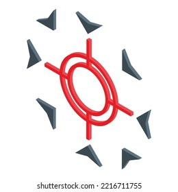 Brain target icon isometric vector. Focus zen. Mind goal