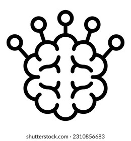 Brain target icon outline vector. Career professional. Capacity learn