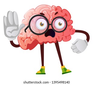 Brain is teaching, illustration, vector on white background.