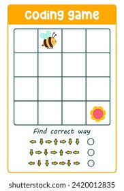 Brain teaser .Education game for children. Coding game. Algorithm for kids Logic maze. IQ puzzle