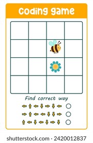 Brain teaser .Education game for children. Coding game. Algorithm for kids Logic maze. IQ puzzle