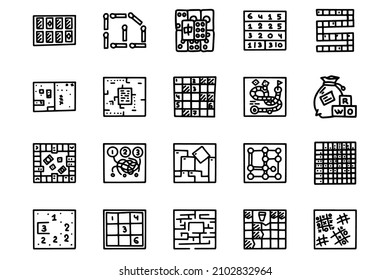 Brain Teaser Games Line Vector Doodle Simple Icon Set