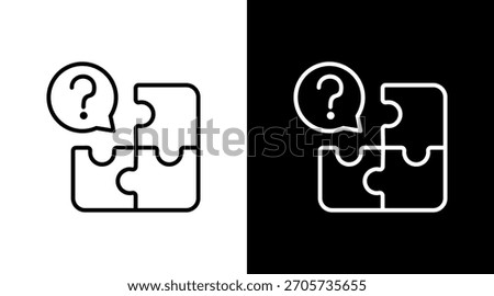Brain Teaser White Icon Set Vector