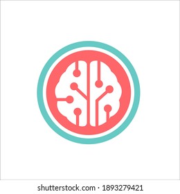 brain tech abstract logo design 