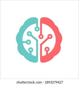 brain tech abstract logo design 