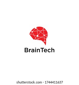 brain tech artificial intteligence logo vector