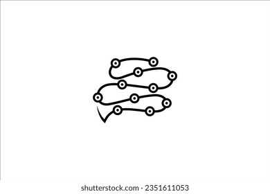 brain tech connection line logo design
