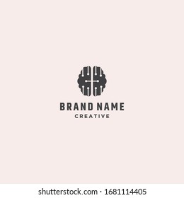 Brain Tech Logo an Abstract Vector Design Template  