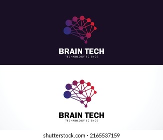 brain tech logo creative connect network science smart growth education tech logo