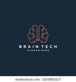  Diseño de Vector digital inteligente creativo del logotipo de la tecnología cerebral