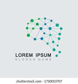 Brain Tech Logo Design. Smart inspiration creative Brain template 
