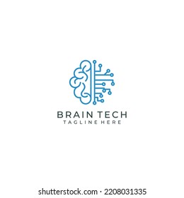 Brain Tech logo desing icon vector