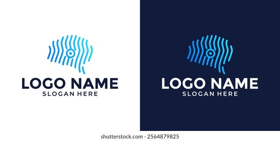 Brain Tech logo icon design with creative connecting geometric symbols. Brain link logo vector icon.