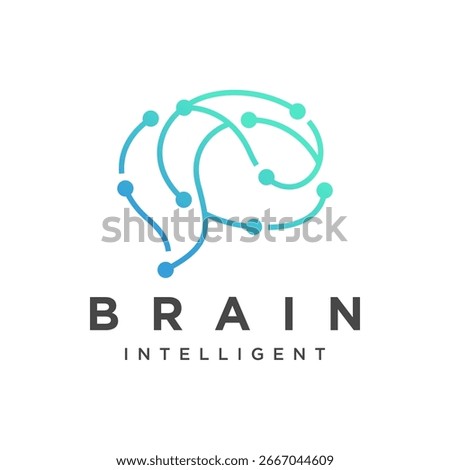 brain tech logo icon design with creative connect dot symbol. brain connection logo vector element. smart technology. brain hub logo design
