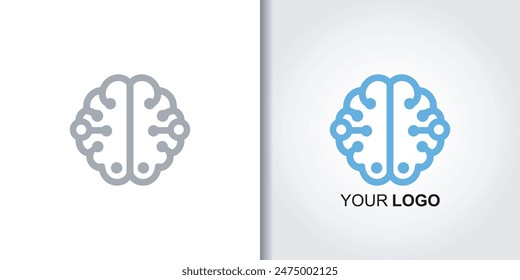 brain tech logo icon template